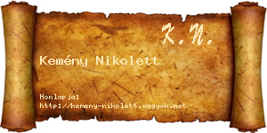 Kemény Nikolett névjegykártya