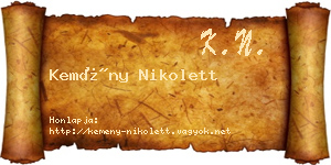 Kemény Nikolett névjegykártya