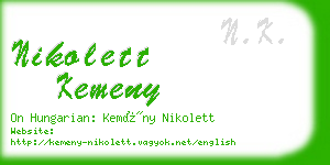 nikolett kemeny business card